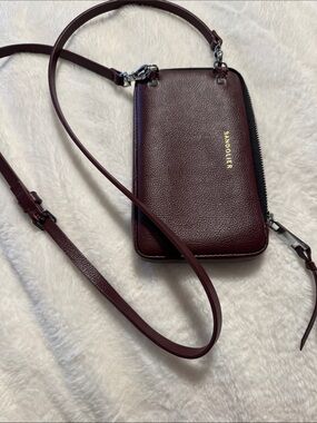 Bandolier Crossbody Phone Bag in Deep Burgundy